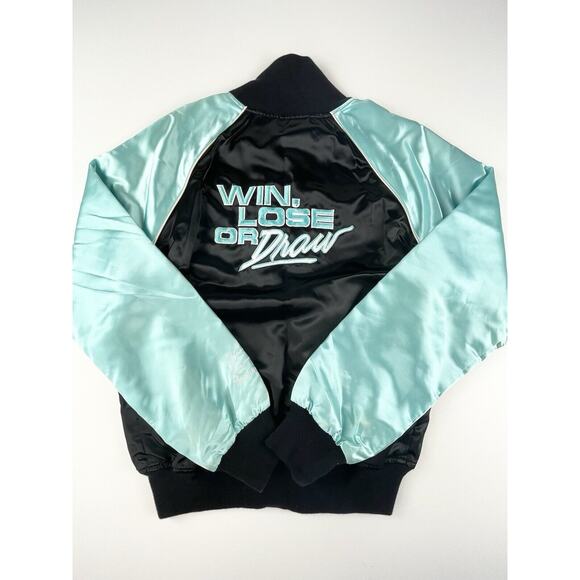 Win Lose or Draw Women’s Large Jacket Vintage Satin Burt Reynolds Bert Convy - Picture 1 of 16